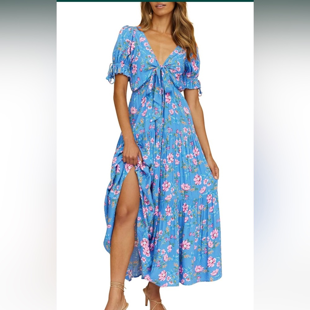 Women’s tie front floral dress Size L